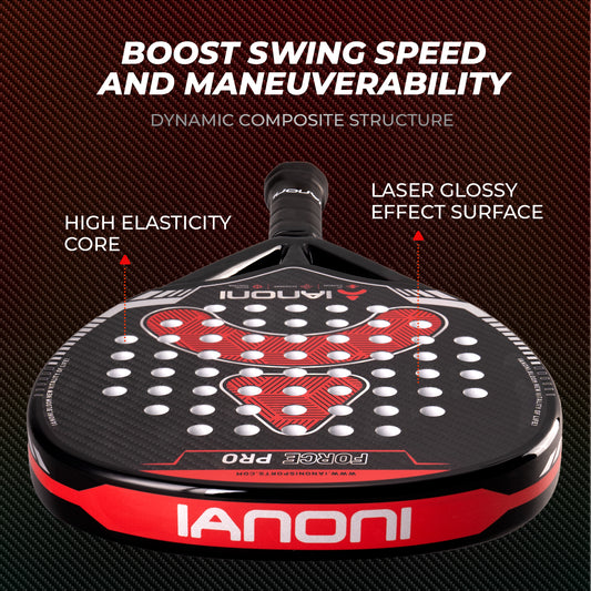 IANONI force pro 3K Carbon fiber -Glossy 360g 38mm paddle racket padel racquet