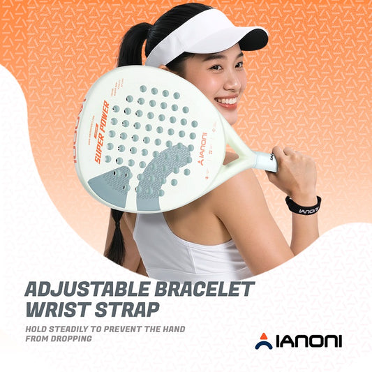 IANONI SUPER POWER Beige Carbon fiber 3D Surface Padel Racket Paddle Tennis Racket