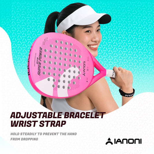 IANONI SUPER POWER Pink Carbon fiber 3D Surface Paddle Tennis Racket