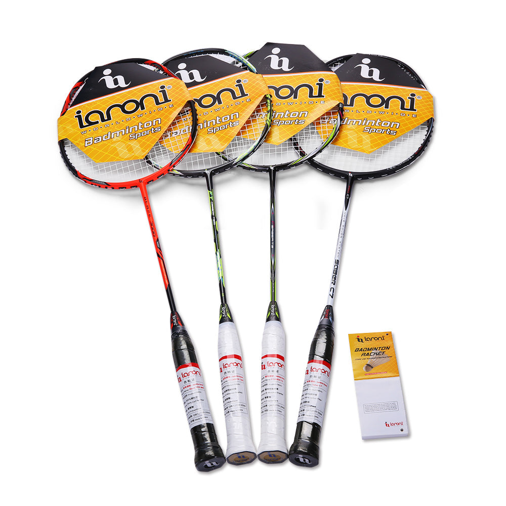 Premium Quality Carbon Fiber Badminton Set of 2 |Includes 2 Carbon Fiber Rackets,2 Overgrip,1 Carrying Bag