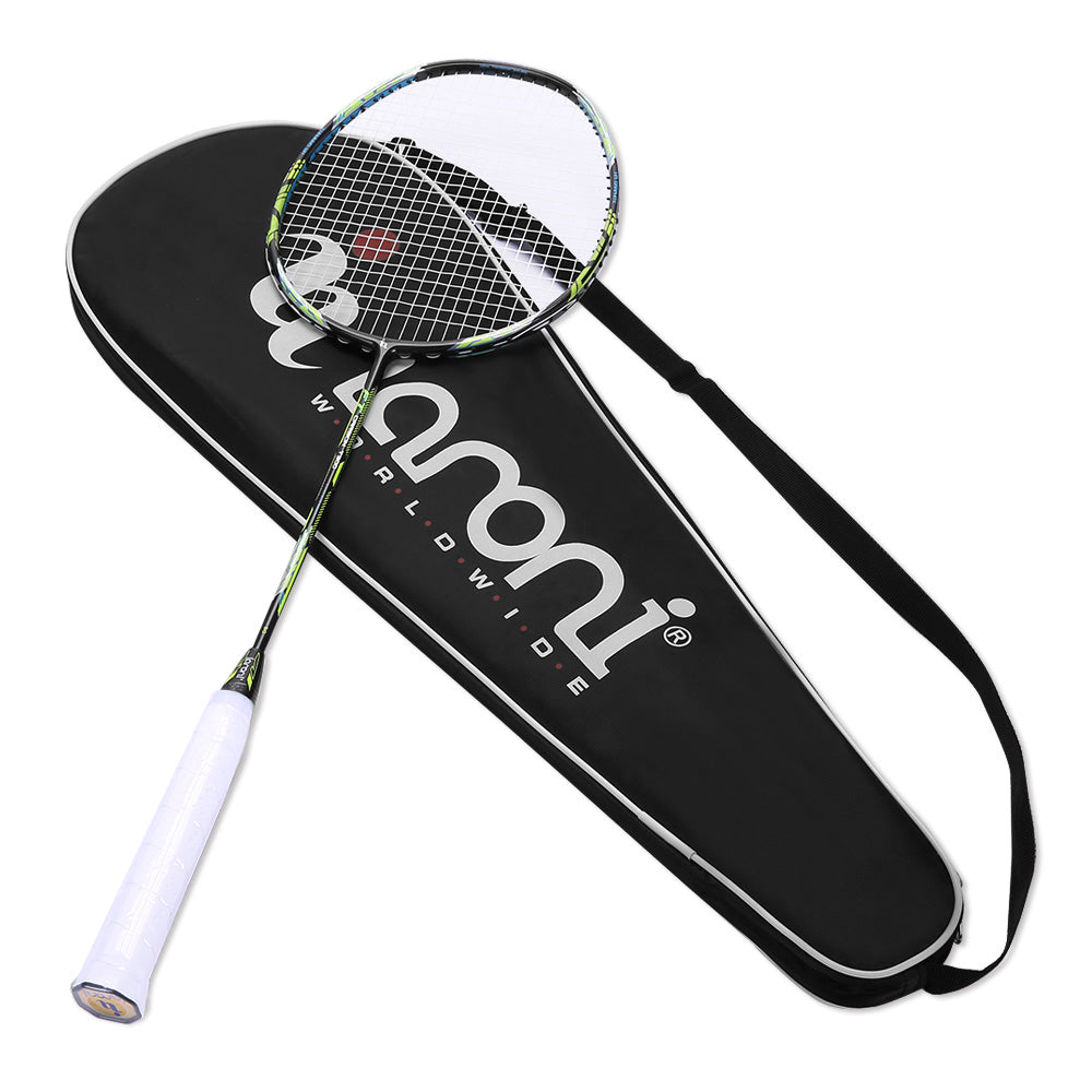 Premium Quality Carbon Fiber Badminton Set of 2 |Includes 2 Carbon Fiber Rackets,2 Overgrip,1 Carrying Bag