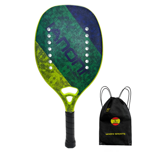ianoni Beach Tennis Racket,Carbon Fiber Grit Face with EVA Memory Foam Core Beach Tennis Racket