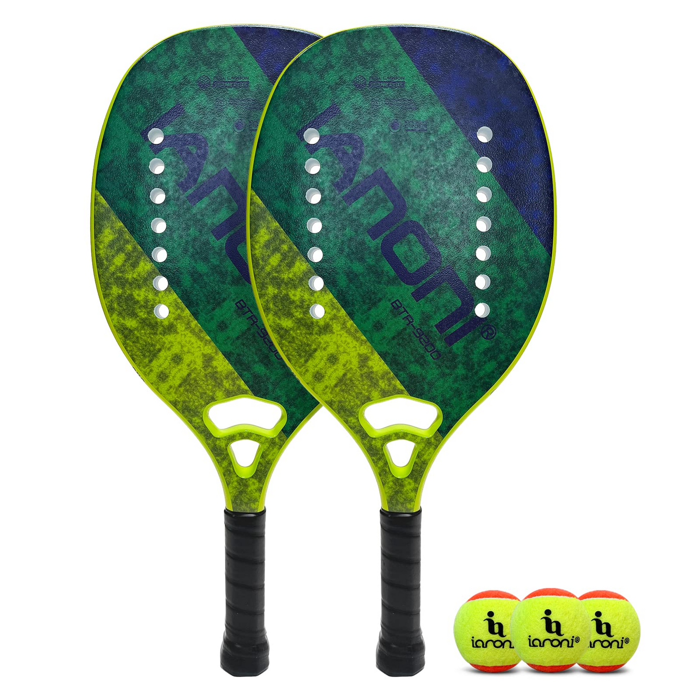 IANONI Beach Tennis Paddle Beach Tennis Racket Set Carbon Fiber with EVA Memory Foam Core Tennis Padel