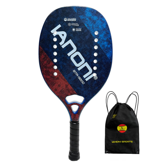 ianoni Beach Tennis Racket,Carbon Fiber Grit Face with EVA Memory Foam Core Beach Tennis Racket
