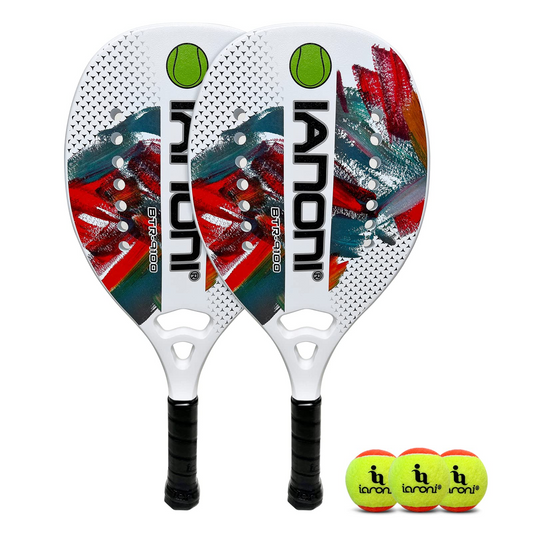 IANONI Beach Tennis Paddle Beach Tennis Racket Set Carbon Fiber with EVA Memory Foam Core Tennis Padel