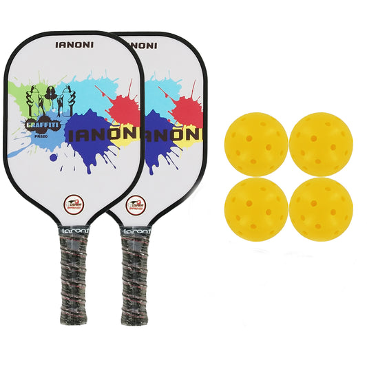 Pickleball Paddles Set of 2 Premium Lightweight Graphite Rackets Polyprapylene Honeycomb Core