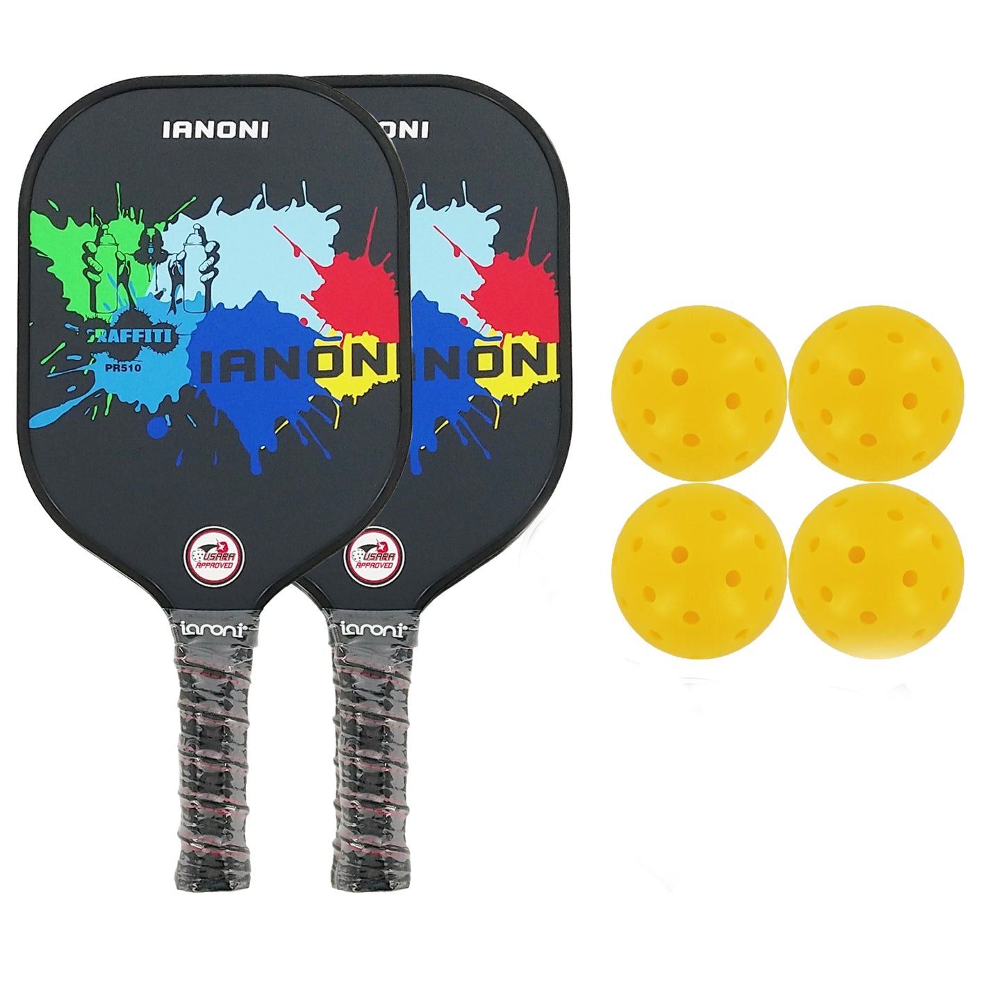 Pickleball Paddles Set of 2 Premium Lightweight Graphite Rackets Polyprapylene Honeycomb Core