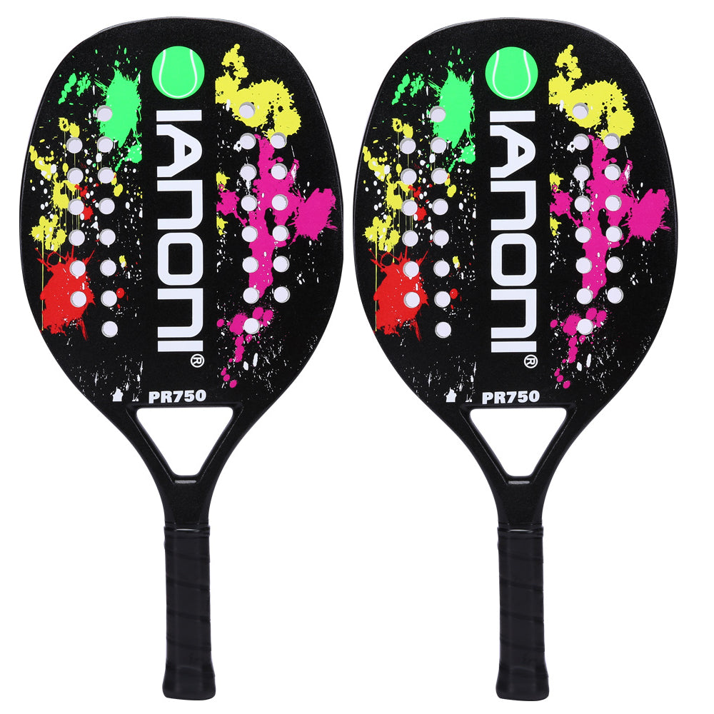 ianoni Beach Tennis Racket,Carbon Fiber Grit Face with EVA Memory Foam Core Beach Tennis Racket