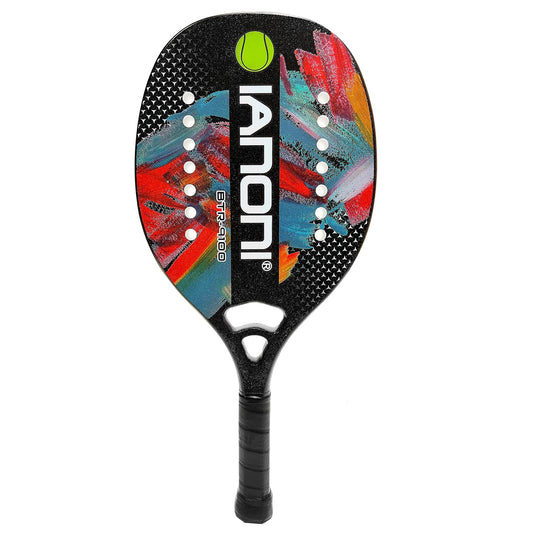 ianoni Beach Tennis Racket,Carbon Fiber Grit Face with EVA Memory Foam Core Beach Tennis Racket