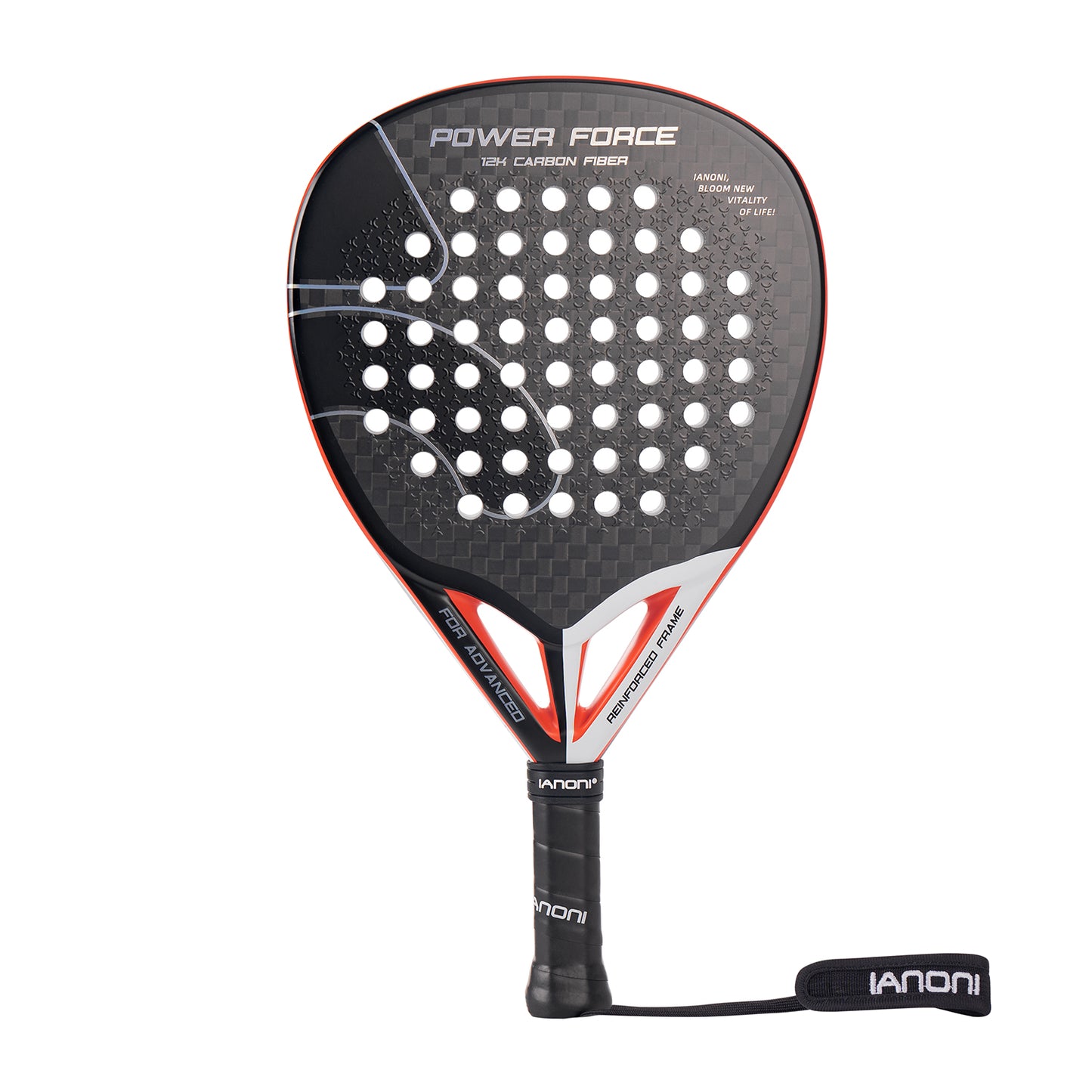 IANONI power force 12K laser effect 3d Surface high elasticity core padel racket