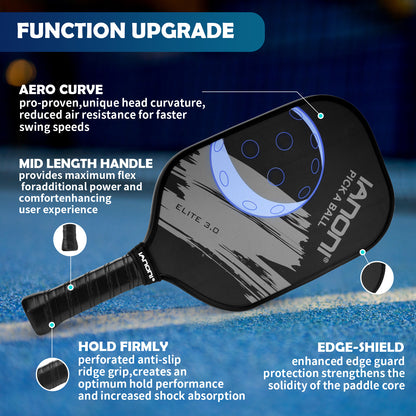 IANONI Pickleball Paddle - T700 Carbon Friction Textured Surface with High Grit&Spin and Agility, Pickleball Rackets with Highly Flexible and Fast Shot