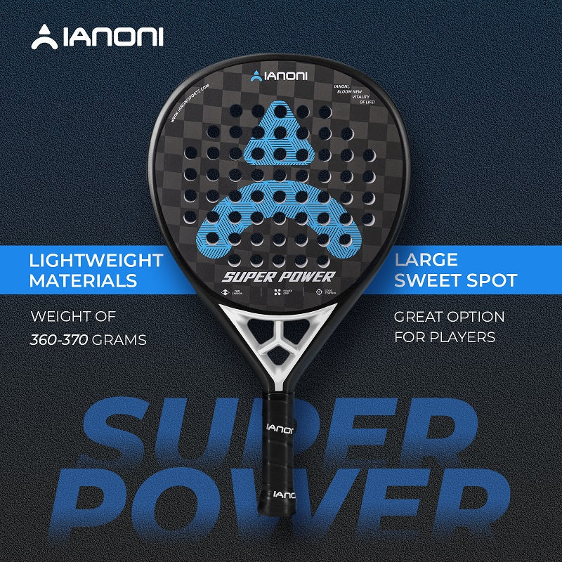 IANONI 18K carbon fiber rough surface SUPER POWER paddle tennis racket
