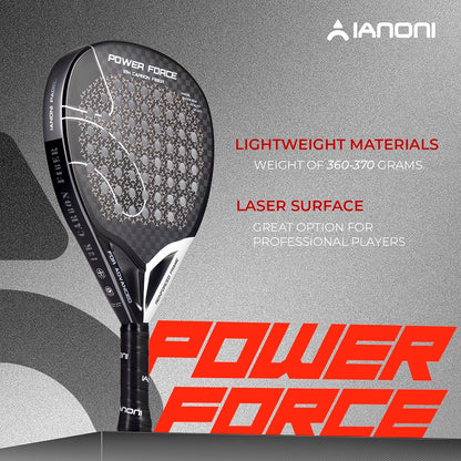 IANONI power force 12k carbon fiber face diamond shape laser effect 3d Surface high elasticity core padel racket