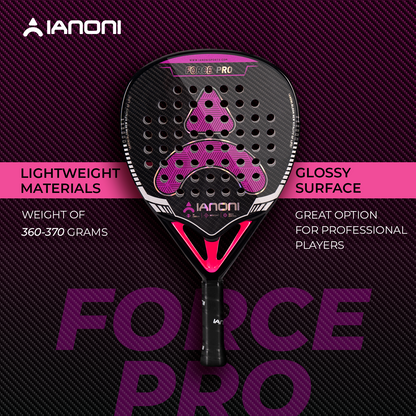 IANONI padel racket force pro 3K carbon fiber glossy 360g 38mm EVA core new design paddle racket