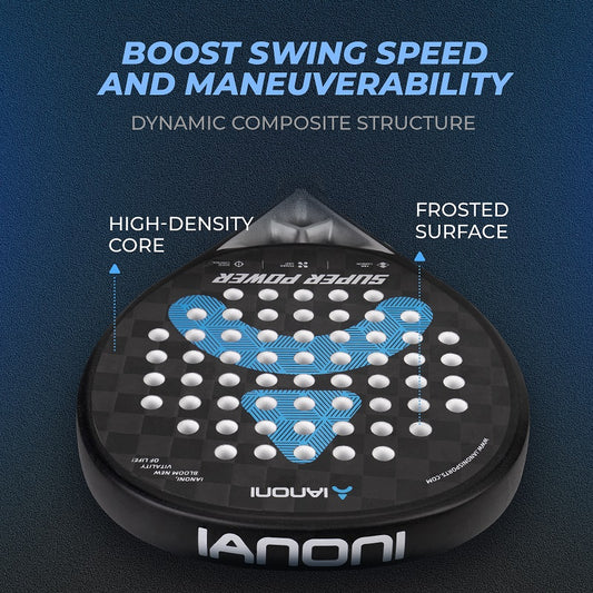 IANONI 18K carbon fiber rough surface SUPER POWER paddle tennis racket