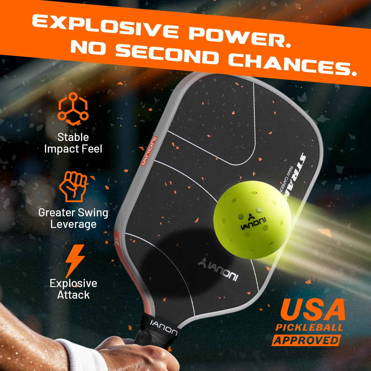 IANONI STRAK V1-P Pickleball Paddle – Orange