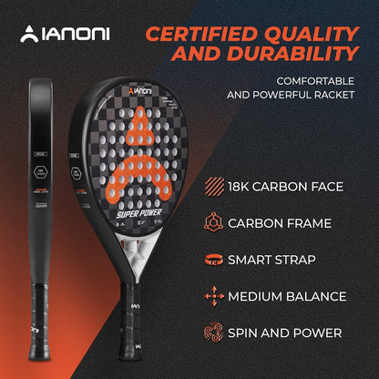 IANONI 18K carbon fiber rough surface SUPER POWER padel racket