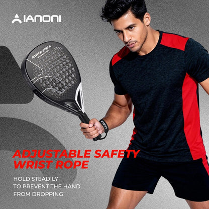 IANONI power force 12k carbon fiber face diamond shape laser effect 3d Surface high elasticity core padel racket