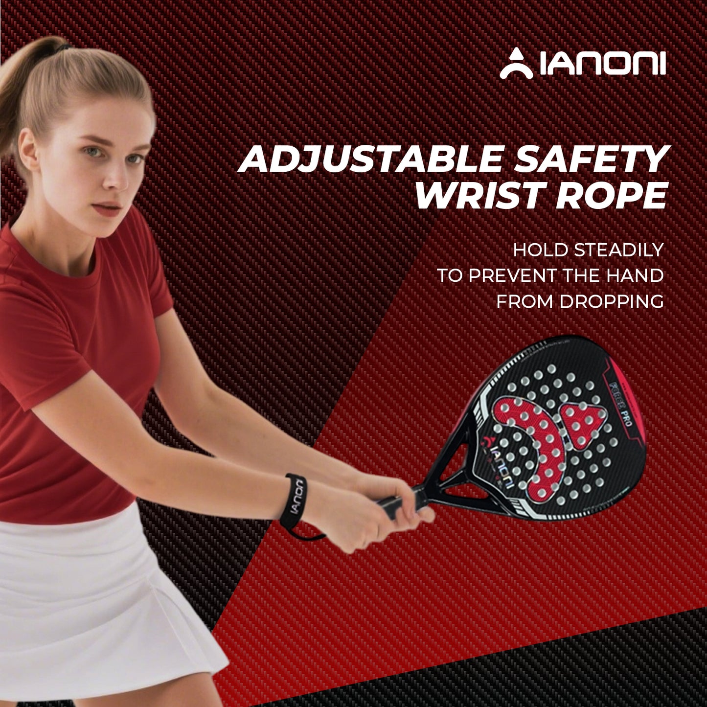 IANONI force pro 3K Carbon fiber -Glossy 360g 38mm paddle racket padel racquet