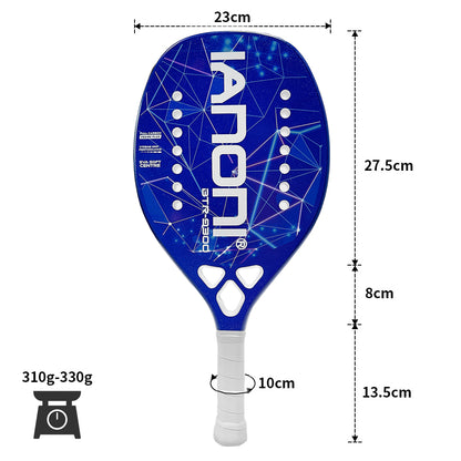 ianoni Beach Tennis Racket,Carbon Fiber Grit Face with EVA Memory Foam Core Beach Tennis Racket