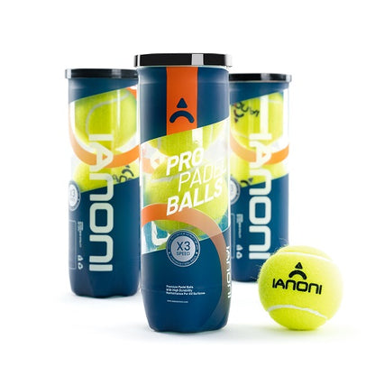 IANONI Padel Ball PRO 45% Wool Pressurized Can, 3 Padel Balls