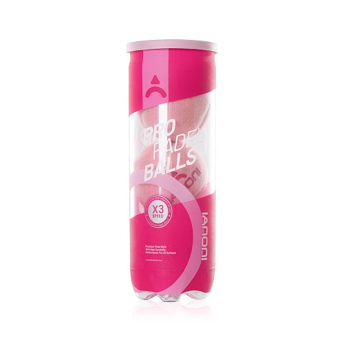 IANONI Padel Ball PRO Light Pink (High-performance) 45% Wool, pressurized can, 3 balls