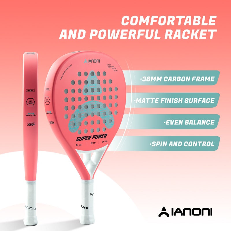 IANONI SUPER POWER Watermelon Red Carbon fiber Padel Racket