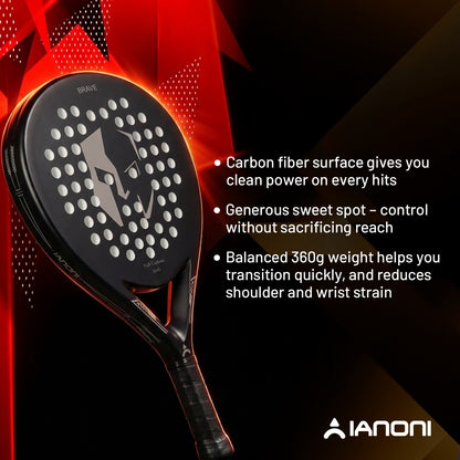 IANONI PR670 Black Mask Carbon Fiber Padel Racket