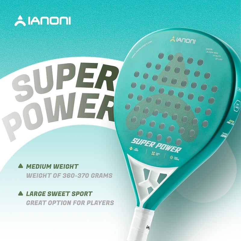 IANONI SUPER POWER Green Carbon fiber Paddle Tennis Racket