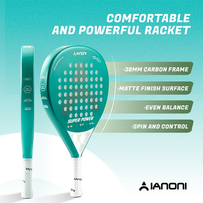 IANONI SUPER POWER Green Carbon fiber Paddle Tennis Racket