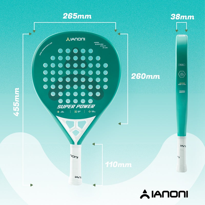 IANONI SUPER POWER Green Carbon fiber Paddle Tennis Racket