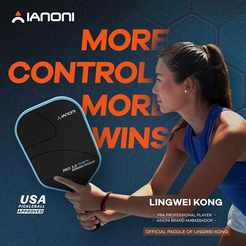 IANONI Pro 3.0 Pickleball Paddle blue T700 Raw carbon PP honeycomb