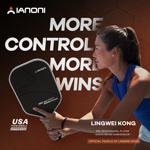 IANONI Pro 3.0 Pickleball Paddle Grey T700 Raw Carbon PP Honeycomb