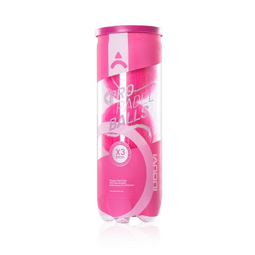 IANONI Padel Ball PRO Rose Red (High-performance) 45% Wool, pressurized can, 3 balls