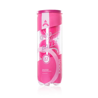 IANONI Padel Ball PRO Rose Red (High-performance) 45% Wool, pressurized can, 3 balls
