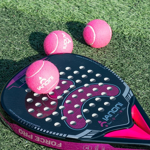 IANONI Padel Ball PRO Rose Red (High-performance) 45% Wool, pressurized can, 3 balls