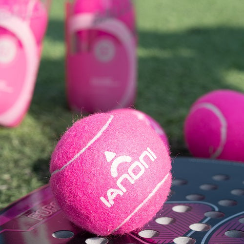 IANONI Padel Ball PRO Rose Red (High-performance) 45% Wool, pressurized can, 3 balls