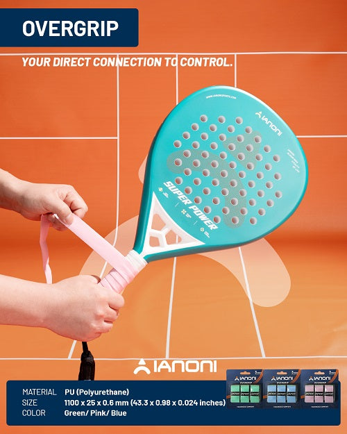 IANONI Overgrip rackets, suitable for padel rackets, pickleball rackets, tennis rackets, badminton rackets, beach tennis rackets