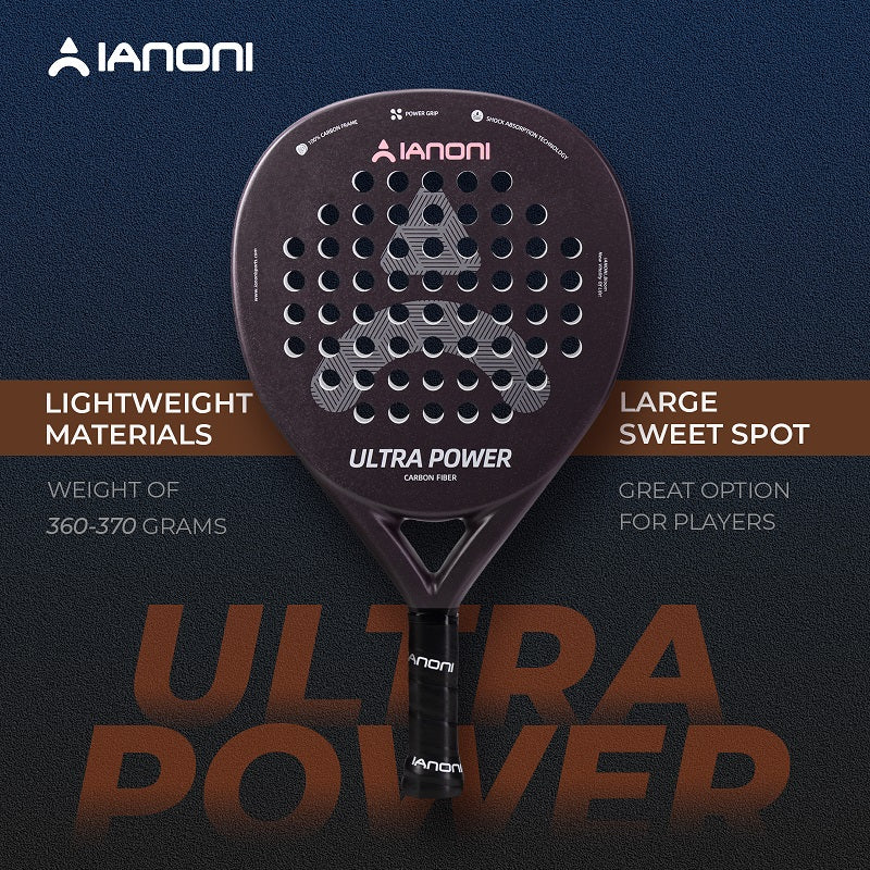 IANONI ULTRA POWER Brown Carbon fibe Rough surface Padel Racket