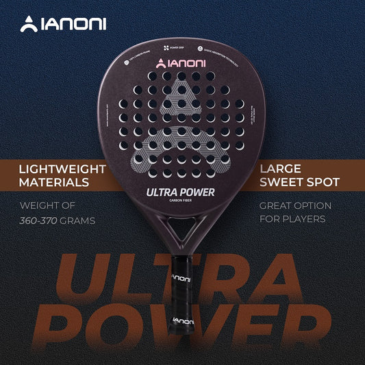 IANONI ULTRA POWER Brown Carbon fibe Rough surface Padel Racket