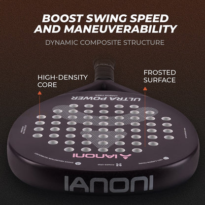 IANONI ULTRA POWER Brown Carbon fibe Rough surface Padel Racket