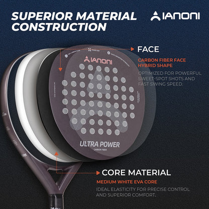 IANONI ULTRA POWER Brown Carbon fibe Rough surface Padel Racket