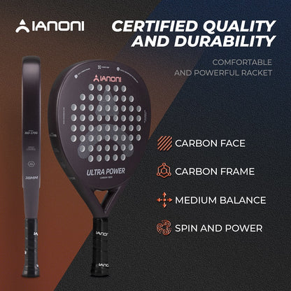 IANONI ULTRA POWER Brown Carbon fibe Rough surface Padel Racket