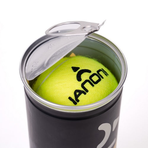 IANONI Padel Ball PRO S 57% Wool Black Pressurized Can, 3 Padel Balls, Professional Grade Balls