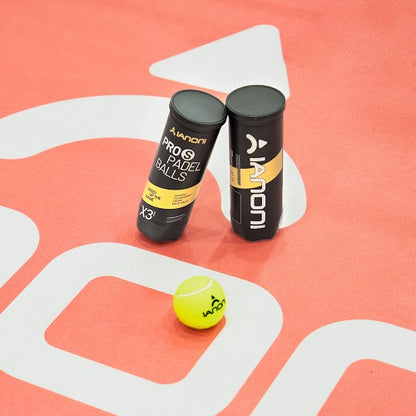 IANONI Padel Ball PRO S 57% Wool Black Pressurized Can, 3 Padel Balls, Professional Grade Balls