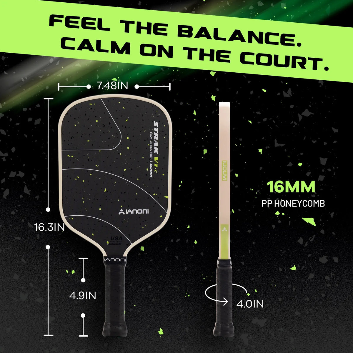 IANONI STRAK V1-C Pickleball Paddle – Yellow