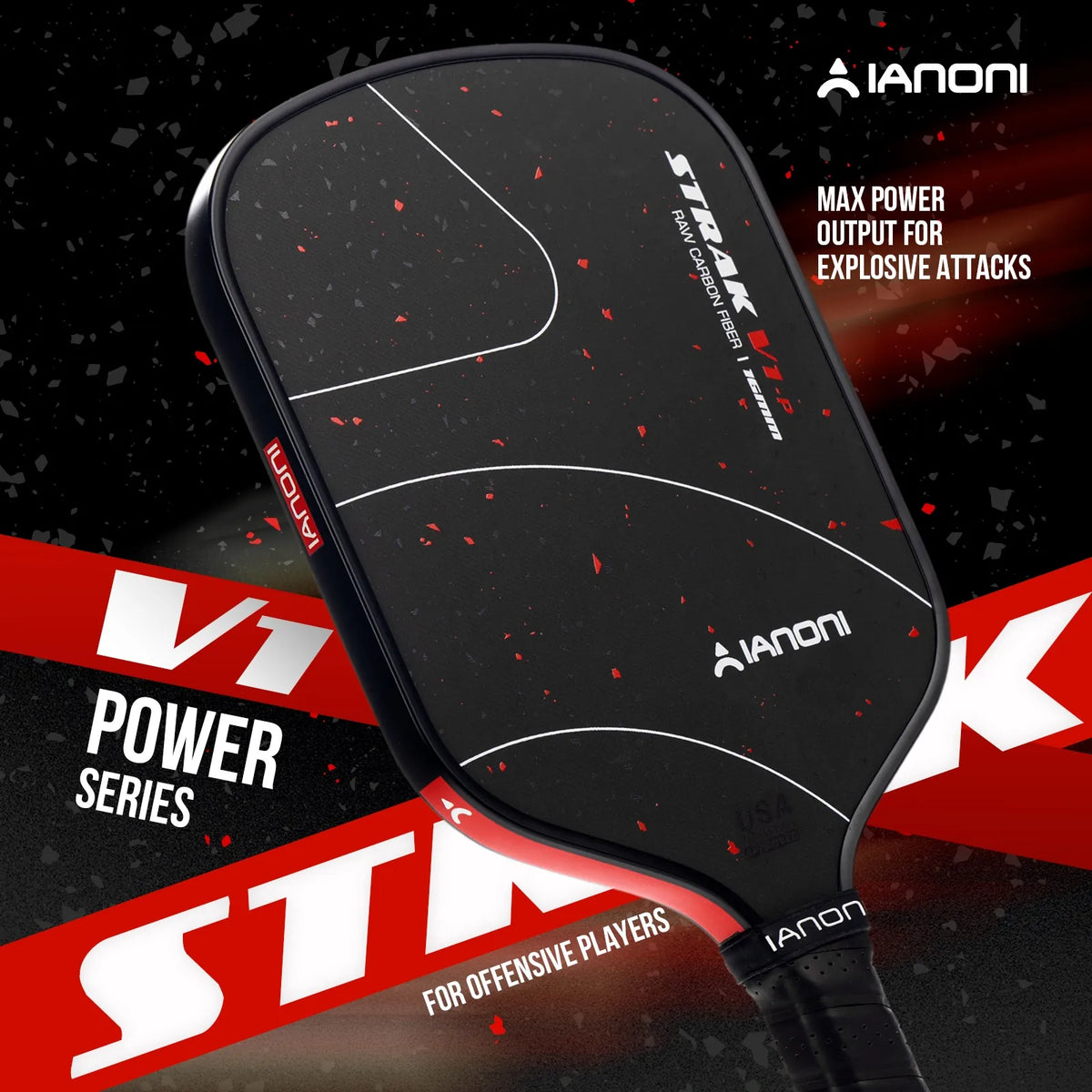 IANONI STRAK V1-P Pickleball Paddle – Red