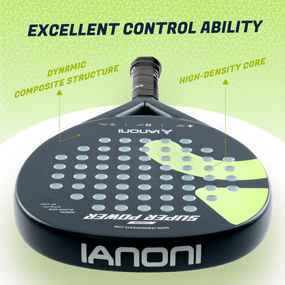 IANONI SUPER POWER Black Carbon fiber 3D Surface Paddle Racket