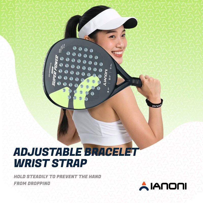 IANONI SUPER POWER Black Carbon fiber 3D Surface Paddle Racket