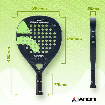 IANONI SUPER POWER Black Carbon fiber 3D Surface Paddle Racket
